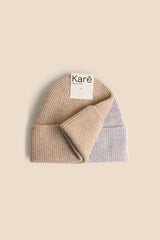 Mini Beanie - Bon Beige & Mixed Grey 2-pack