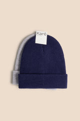 Ribby Beanie - Dark Navy & Mid Grey 2-pack