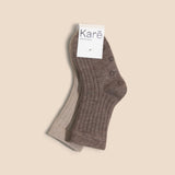 Ribby Socks - Cacao & Warm Walnut 2-pack